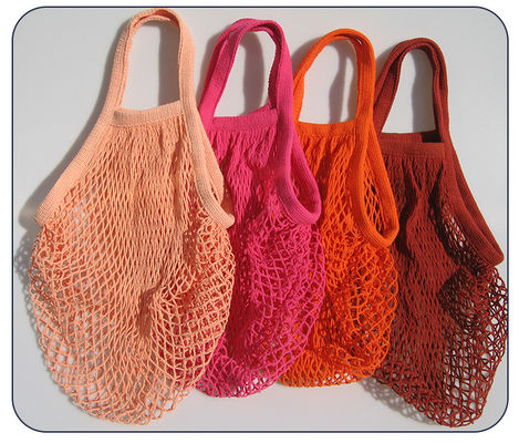 ISO14001 BRC Reusable Cotton Grocery Bags Mesh AQL Tote For Shopping