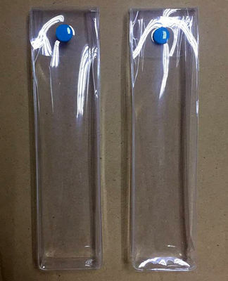 ISO9001 Transparent PEVA Storage Bags Standing EVA 0.3mm With Plastic Snap Button