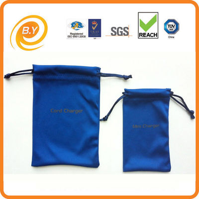 Silkscreen Small Microfiber Sunglasses Bag , TUV Drawstring Glasses Pouch