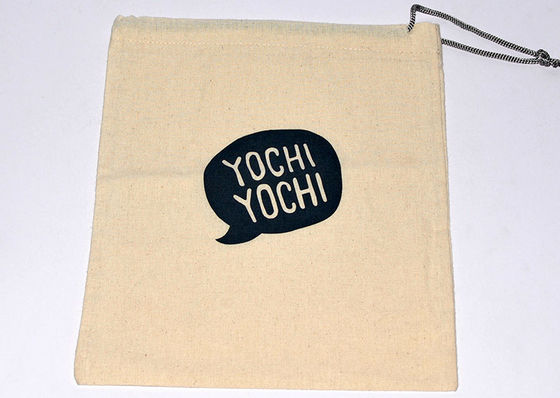 230gsm Canvas Cotton Drawstring Bag , TUV OEM Muslin Drawstring Pouch