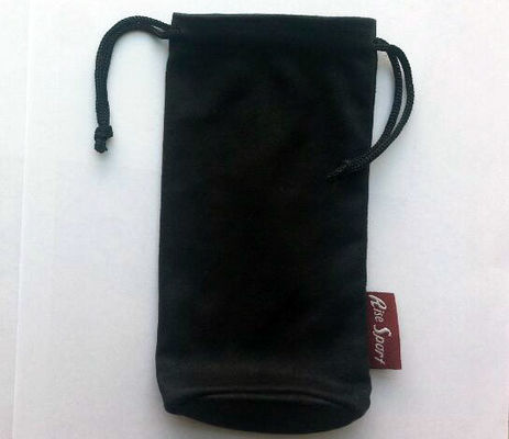 SGS Black Velvet Drawstring Bag , Biodegradable TUV Suede Drawstring Pouch Jewellery