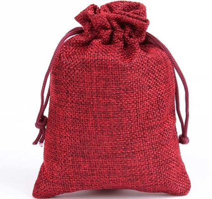 SA8000 5X6&quot; Promotional Drawstring Bags Burlap Linen Jute For Gift Packaging SGS