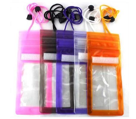 SA8000 Cell Phone Plastic Pouch , TUV 0.3mm Clear Waterproof Phone Bag Non Toxic