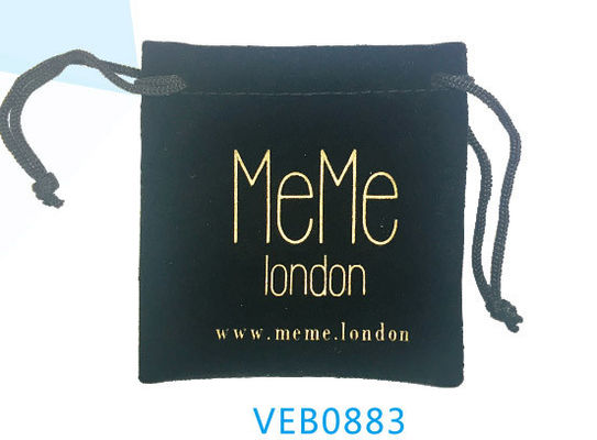 ISO9000 Embossed Velvet Drawstring Pouch Small Jewelry Packaging Bags RoHS