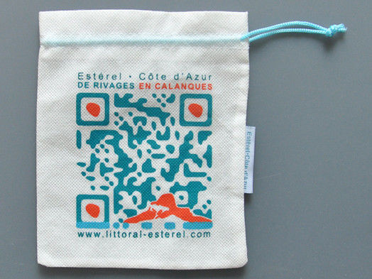 Gravure Fabric String Bag , SGS 3C Non Woven Drawstring Pouch PP Lamination