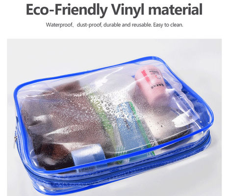 SA8000 0.3mm Clear Cosmetic Pouch , EN71 Transparent Wash Bag AZO Free