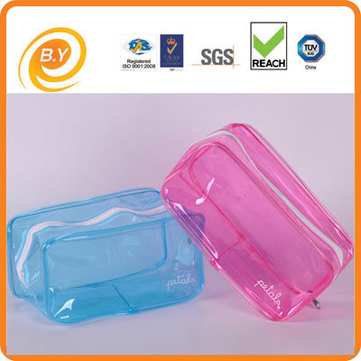 Sedex WCA Cosmetic Toiletry Bag Makeup PVC Clear Plastic Double Zipper 200mm