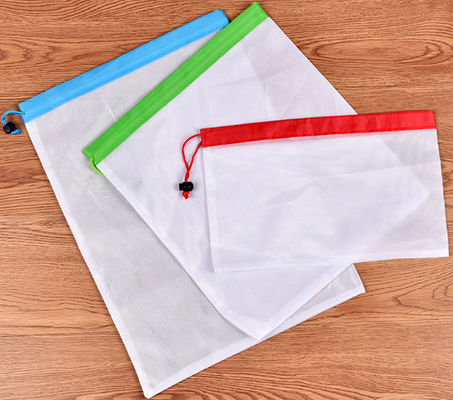 Heavy Duty Reusable RPET Mesh Produce Bags For Fruit And Vegetable Storage