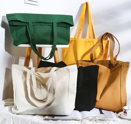 Reusable Grocery Shopper Bag Foldable Shopping Cotton Canvas Tote Bags