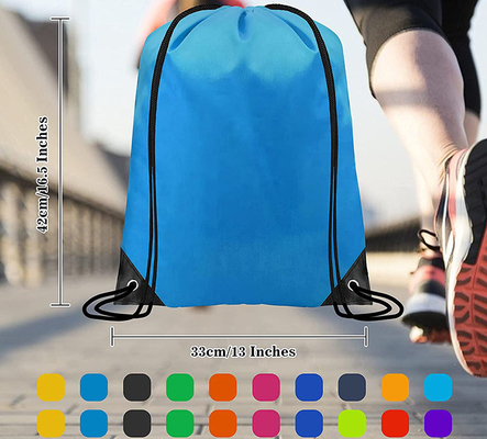 Promotional Custom Polyester Shopping Drawstring Pouch Bags Foldable