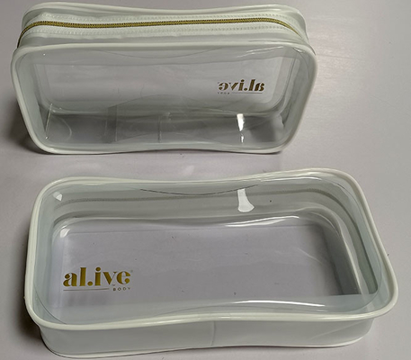 Custom Heat Seal PVC Clear Plastic Makeup Bag With Zipper toiletry packaging