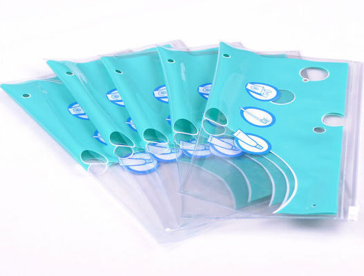 TUV SA8000 PVC Plastic Pouch bag Custom Travel Clear Transparent 0.25mm For Cosmetics