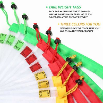 ISO9000 BSCI Mesh Drawstring Pouch , AQL Reusable Produce Bags For Grocery Shopping