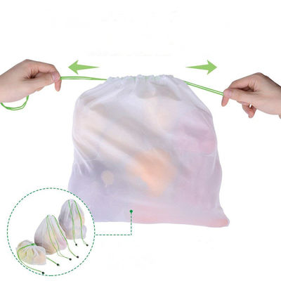 PET RPET BSCI Nylon Mesh Drawstring Bags SMETA For Fruits And Vegetables