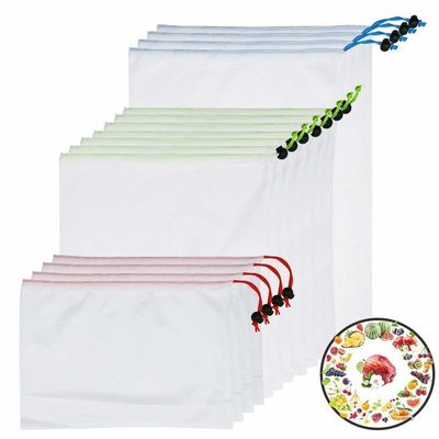 SMETA RPET Drawstring Produce Bag Organic Fabric Reusable GOTS For Grocery