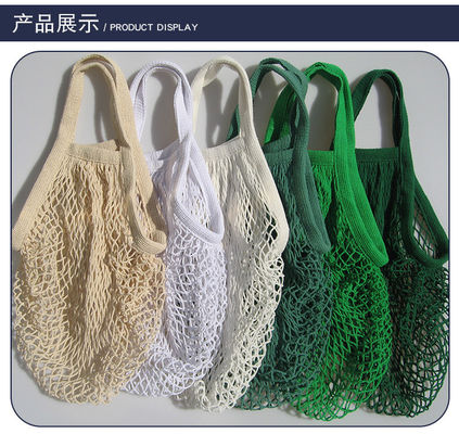 ISO14001 BRC Reusable Cotton Grocery Bags Mesh AQL Tote For Shopping