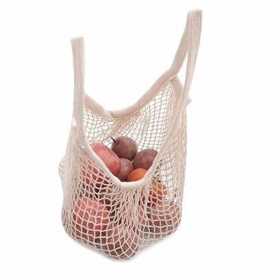 AQL Cotton Net Shopping Bags , BRC Mesh Grocery Tote bag Reusable Fabric