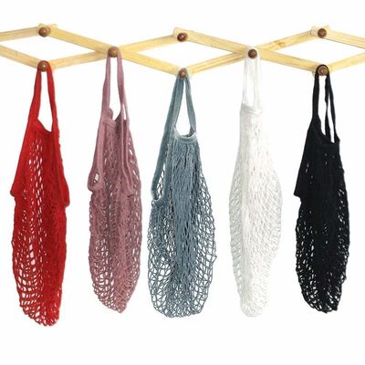 SEDEX 4P Mesh Shopping Tote , ISO9001 Pantone Reusable Cotton Mesh Bags