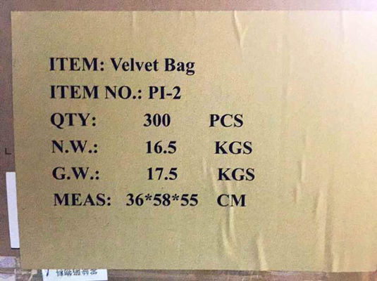 SMETA ISO14001 Packaging Drawstring Bags Custom Logo Printed 1C Velour Velvet Pouch