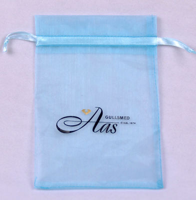 ISO9002 AQL Promotional Drawstring Bags With Logo Organza pouch bag 5mm Cords