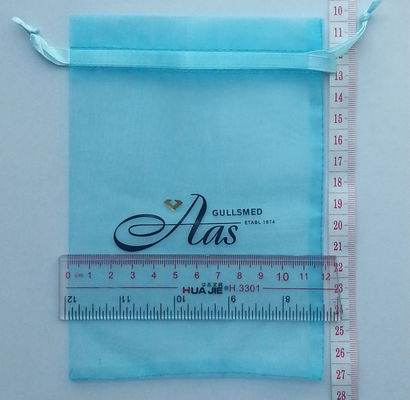 ISO9002 AQL Promotional Drawstring Bags With Logo Organza pouch bag 5mm Cords