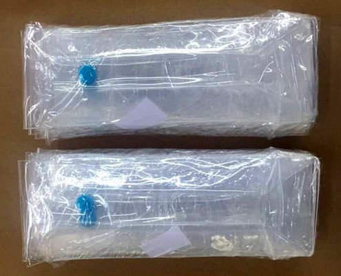 ISO9001 Transparent PEVA Storage Bags Standing EVA 0.3mm With Plastic Snap Button