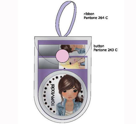 ISO14001 Small Clear Makeup Pouch , 0.25mm 7P Clear Button Bag PVC