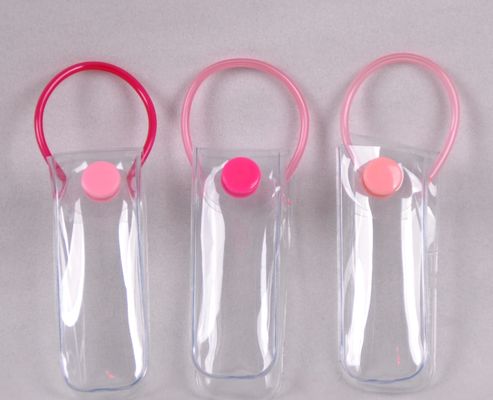 SCCP BPA PVC Button Bag , ISO9000 Clear PVC Cosmetic Bag Portable case