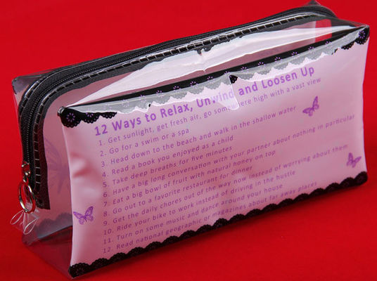 SGS 0.25mm Cosmetic Toiletry Bag Makeup Travel Transparent Clear PVC bags EN71