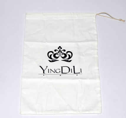 Corp 65 PMS Organic Cotton Drawstring Bags Canvas Dustproof Custom Printed Pouch TUV