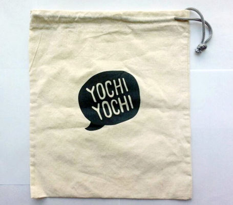 230gsm Canvas Cotton Drawstring Bag , TUV OEM Muslin Drawstring Pouch