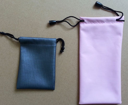 SGS Biodegradable Promotional Drawstring Bags Small Leather Pouch TUV