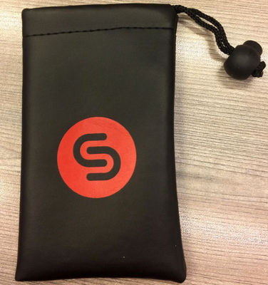 Silkscreen Biodegradable Drawstring Pouch Bags Small Custom PU Leather Nanometer