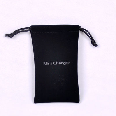 Silkscreen Biodegradable Drawstring Pouch Bags Small Custom PU Leather Nanometer