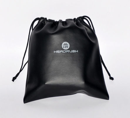 PU Custom Leather Drawstring Pouch OEM , BSCI 10.5cm Jewelry Packaging Pouch