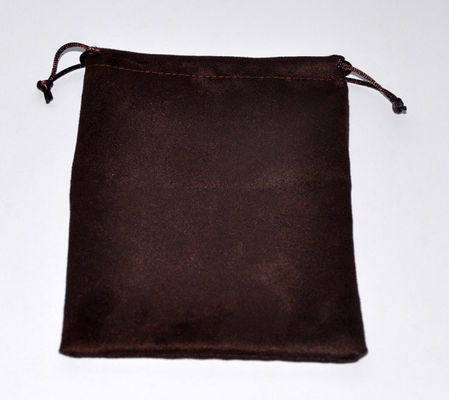 Mini Flocking Suede Jewelry Pouch GOTS , 16cm ISO9001 Drawstring Jewellery Pouches