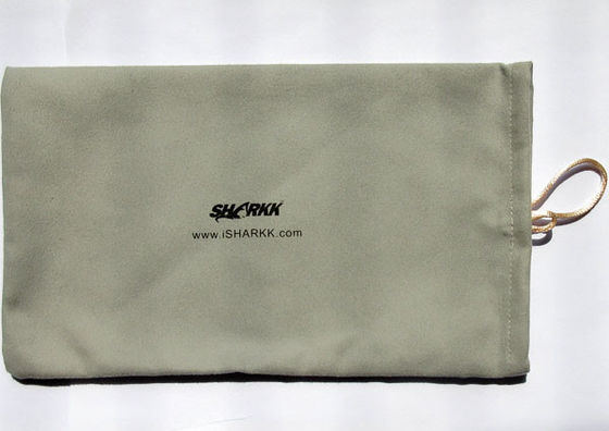 ISO9001 Microfiber Phone Pouch , Drawstring Breathable Pantone Microfiber Sunglass Pouch