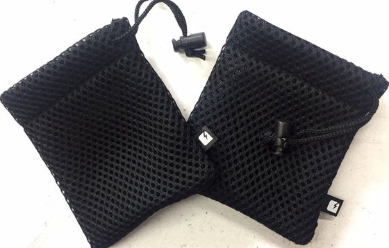 BRC 10cm Small Nylon Mesh Drawstring Bags Packaging TUV With Woven Sewn Label