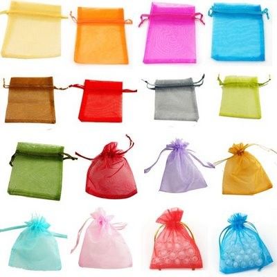 ISO14001 10x15cm Promotional Drawstring Bags Recyclable Organza Packaging