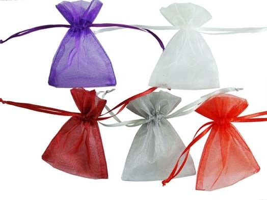 ISO14001 10x15cm Promotional Drawstring Bags Recyclable Organza Packaging