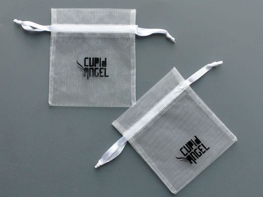 SMETA Recyclable Sheer Organza Bag , TUV Mesh Jewelry Pouches Custom