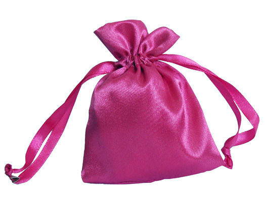 Overlocked 5x7 Promotional Drawstring Bags Gift Silk Satin Pouch