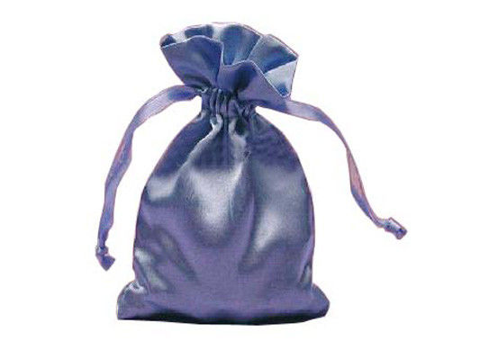 Overlocked 5x7 Promotional Drawstring Bags Gift Silk Satin Pouch