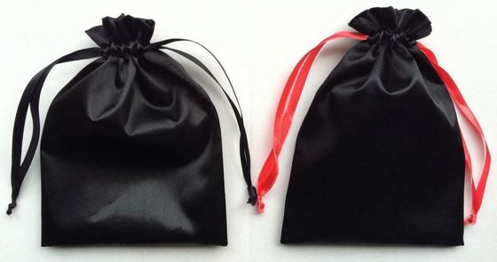 BRC Packaging Drawstring Bags Satin Jewelry Pouch Faux Silk Overlocked