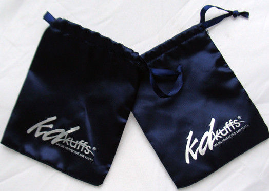 TUV 12.5cm Satin Jewelry Pouch , Faux Custom Silk Drawstring Bags ISO9001
