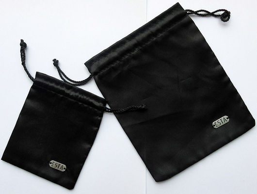 TUV 12.5cm Satin Jewelry Pouch , Faux Custom Silk Drawstring Bags ISO9001