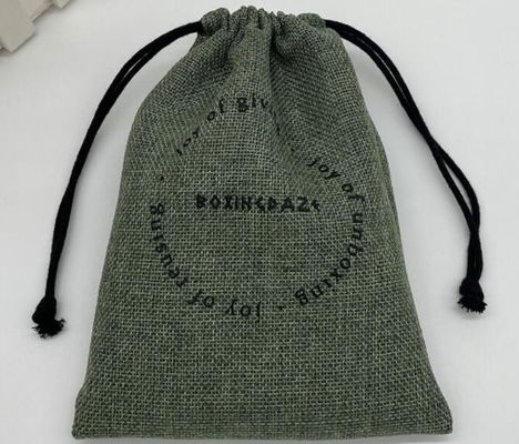 Pantone 50cm Jewelry Drawstring Pouch Linen Jute Burlap Bags Heat Transfer TUV