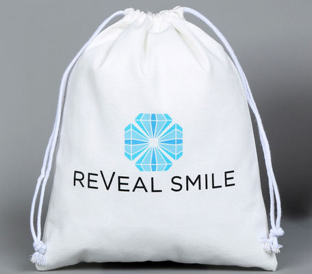 BSCI Custom Cloth Drawstring Bags , SA8000 PMS Cotton Canvas Drawstring Backpack