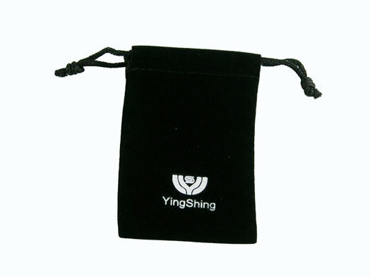BSCI 135mm Velvet Drawstring Pouch Custom Mini Fabric Silkscreen Printed bag