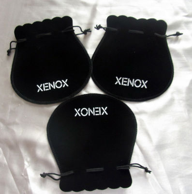 TUV Silkscreen Jewelry Drawstring Pouch Custom Printed Eco Velvet